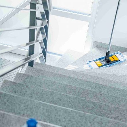 Treppenhausreinigung Kandel - Reinigung von Stufen und Geländern in Mehrfamillienhaus.